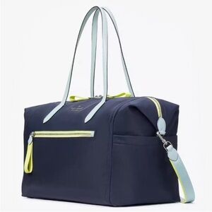 Kate Spade Blue and Yellow Tote Bag with Functional Design. Used once